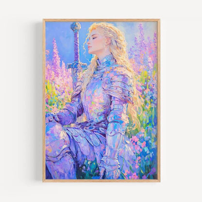 Royal Priestess Knight Oil Painting Art Print