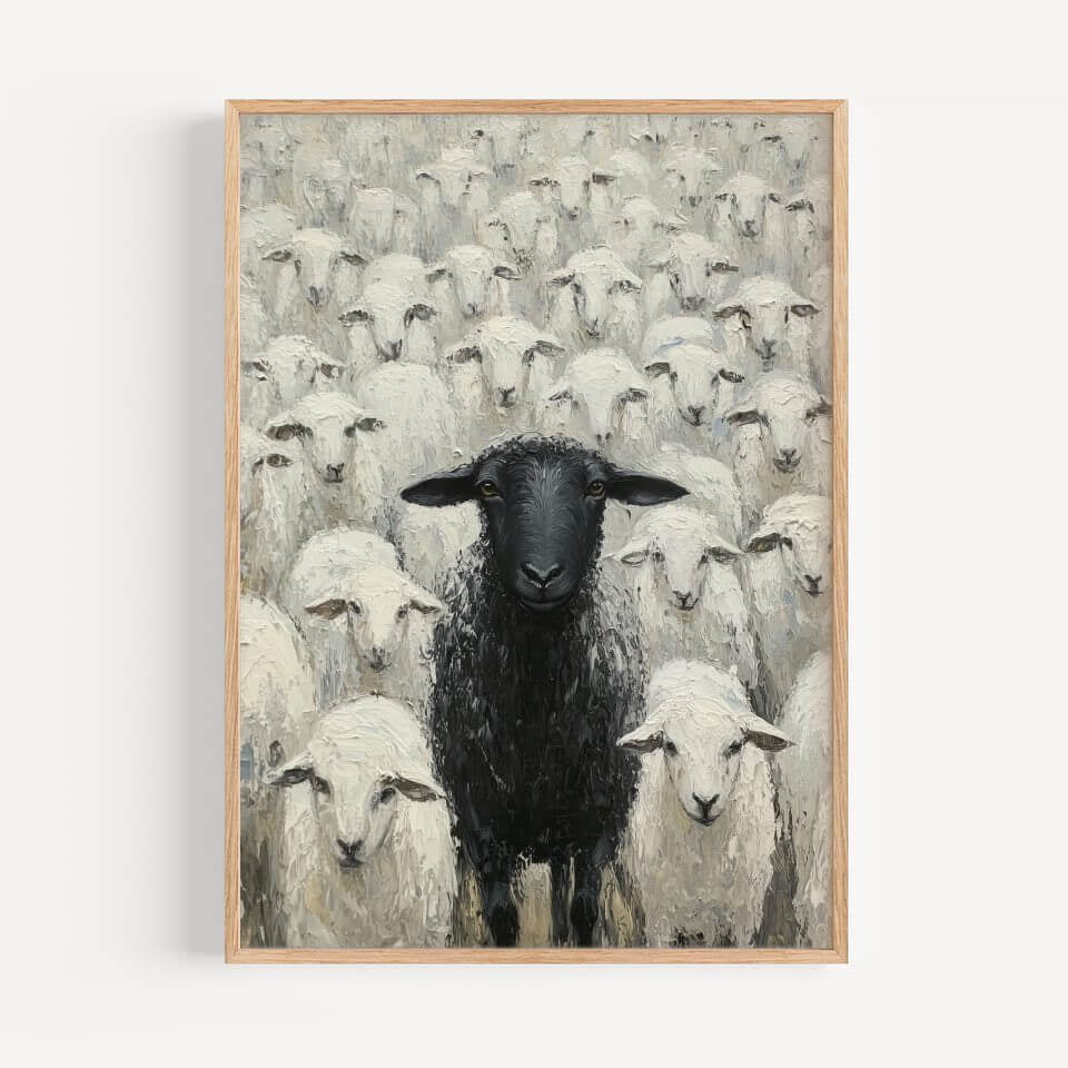 Black Sheep Oil Painting Art Print