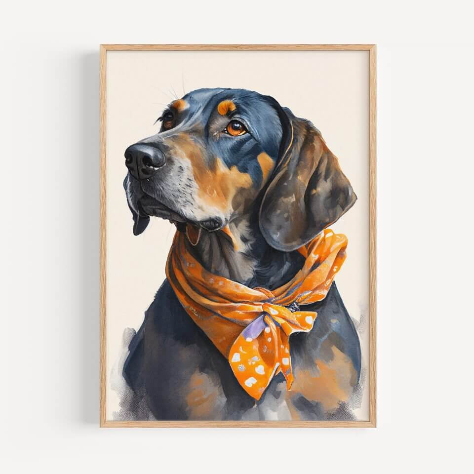 Tennessee Vols Smokey Blue Tick Hound Dog Art Print