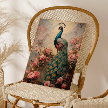 Majestic Peacock Oil Painting Art Print