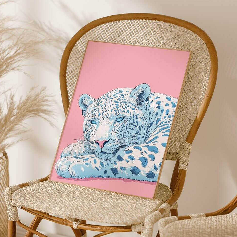 White Leopard Art Print