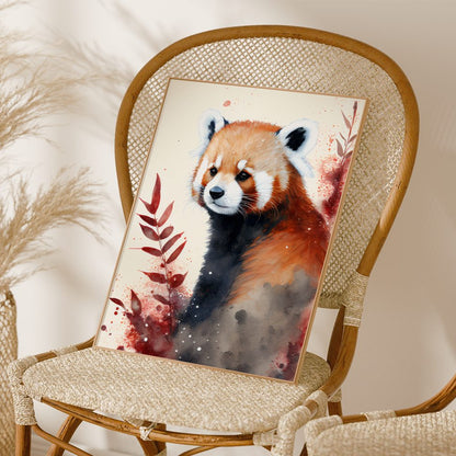 Red Panda Watercolor Art Print