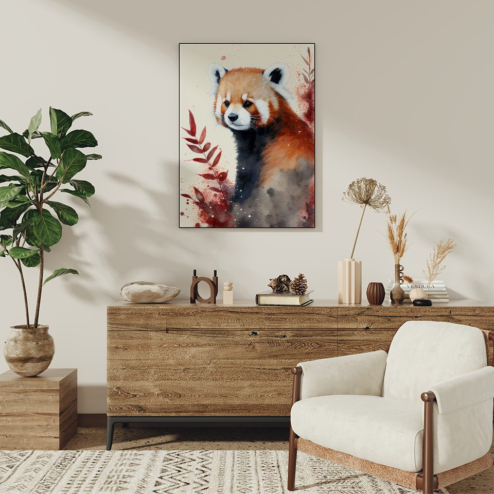 Red Panda Watercolor Art Print