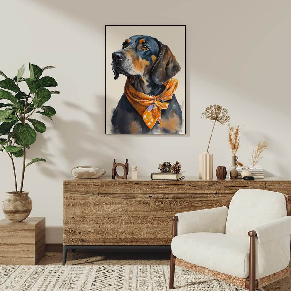 Tennessee Vols Smokey Blue Tick Hound Dog Art Print