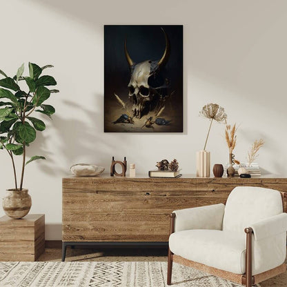 Moody Skull Oil Painting Art Print