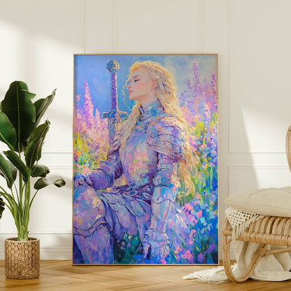 Royal Priestess Knight Oil Painting Art Print