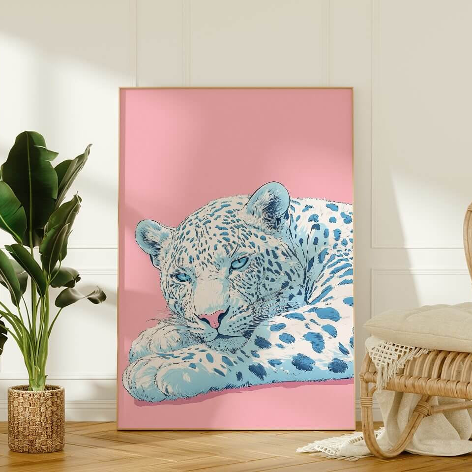 White Leopard Art Print