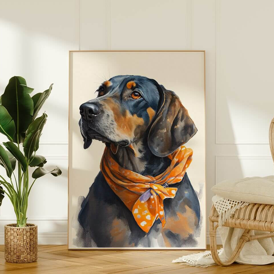 Tennessee Vols Smokey Blue Tick Hound Dog Art Print