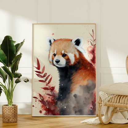 Red Panda Watercolor Art Print