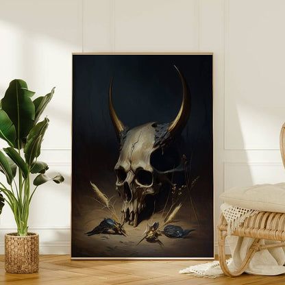 Moody Skull Oil Painting Art Print