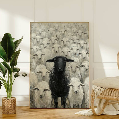 Black Sheep Oil Painting Art Print