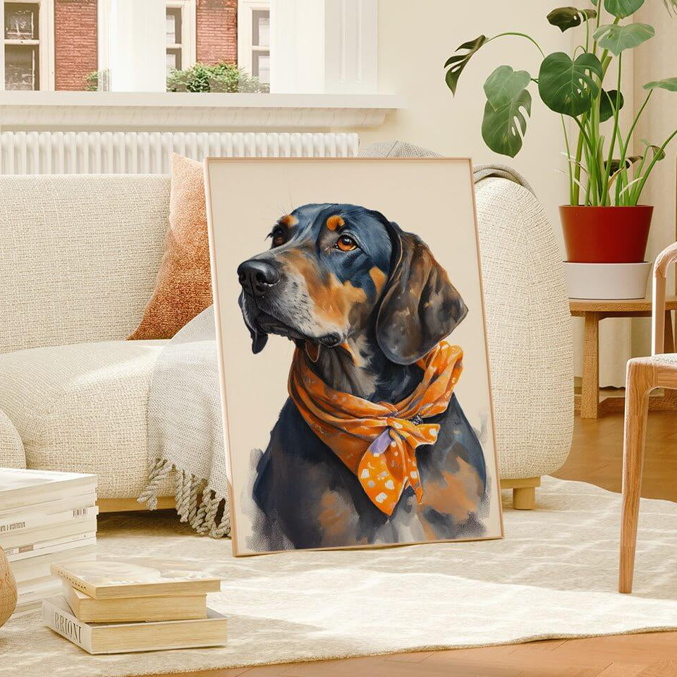 Tennessee Vols Smokey Blue Tick Hound Dog Art Print