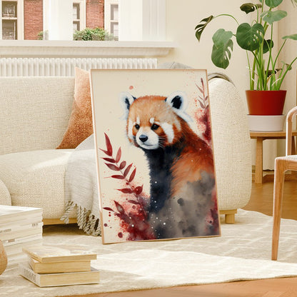 Red Panda Watercolor Art Print