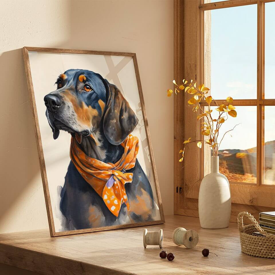 Tennessee Vols Smokey Blue Tick Hound Dog Art Print