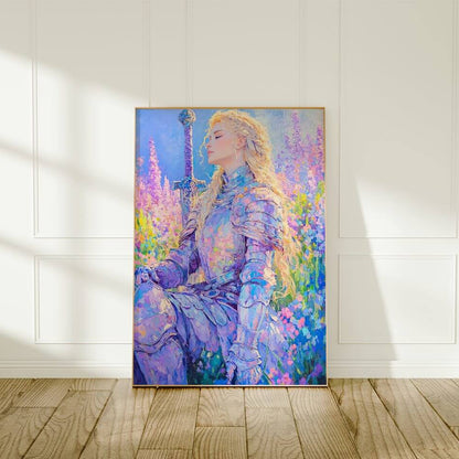 Royal Priestess Knight Oil Painting Art Print