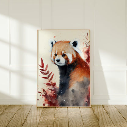 Red Panda Watercolor Art Print