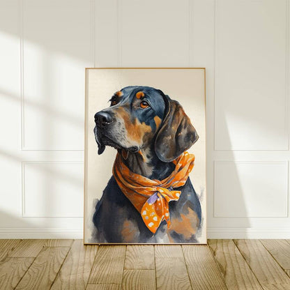 Tennessee Vols Smokey Blue Tick Hound Dog Art Print