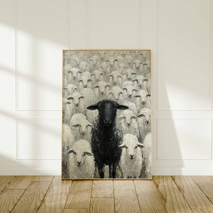 Black Sheep Oil Painting Art Print