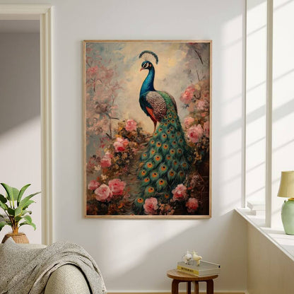 Majestic Peacock Oil Painting Art Print