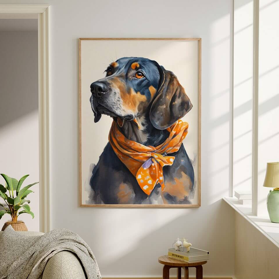 Tennessee Vols Smokey Blue Tick Hound Dog Art Print