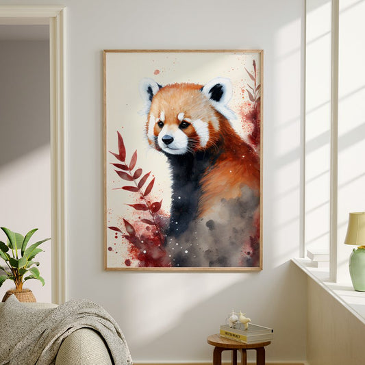 Red Panda Watercolor Art Print