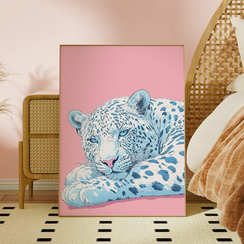 White Leopard Art Print