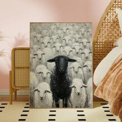 Black Sheep Oil Painting Art Print