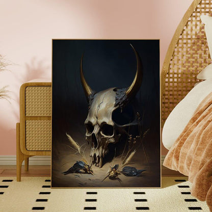 Moody Skull Oil Painting Art Print