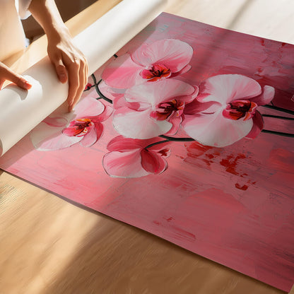 Pink Flowers Minimalist Oil Painting Art Print