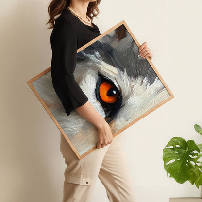 Orange Wolf Eye Oil Painting Art Print