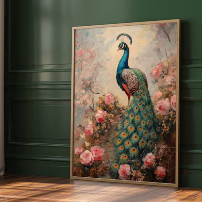 Majestic Peacock Oil Painting Art Print